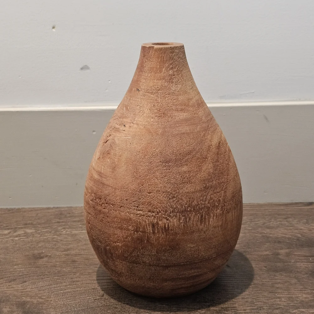 Crate And Barrel Mango Wood Vase